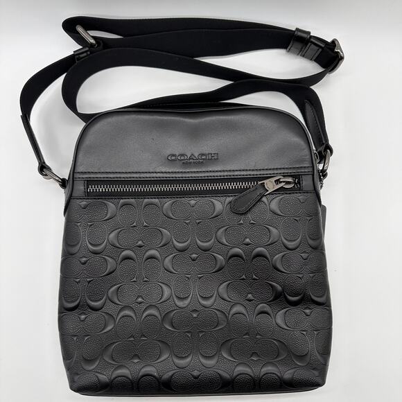 Coach Other - Coach Houston Flight Messenger Bag / Crossbody in Signature Black Leather